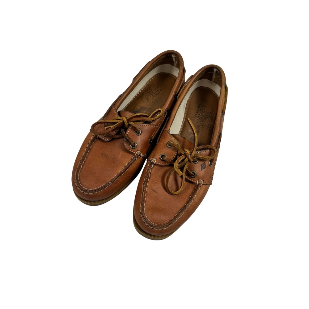 Sperry Top-Sider Women Brown Leather Authentic Original Boat Shoes 8
